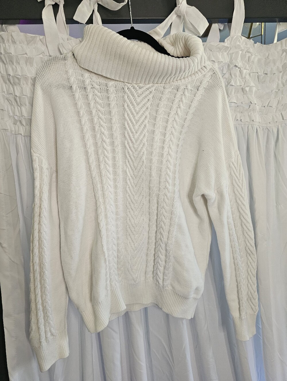 White Cable Knit Sweater